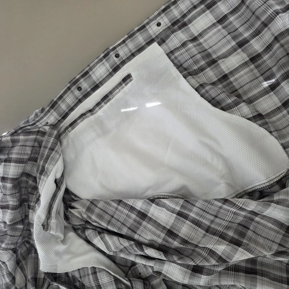 511 Tactical‎ Series Shirt Mens Medium Gray Plaid Conceal Carry Police